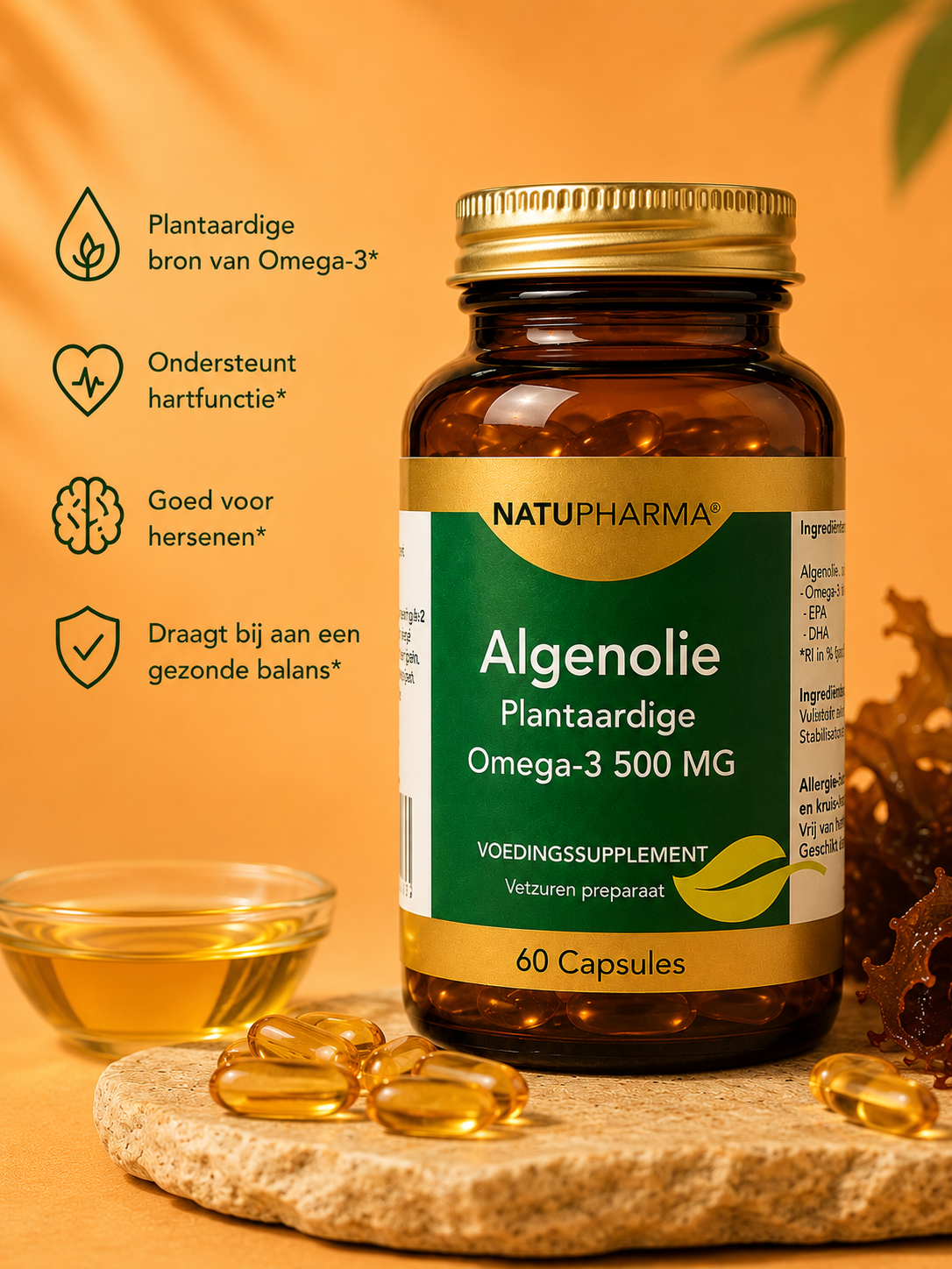 Vegan Algenolie sfeerfoto