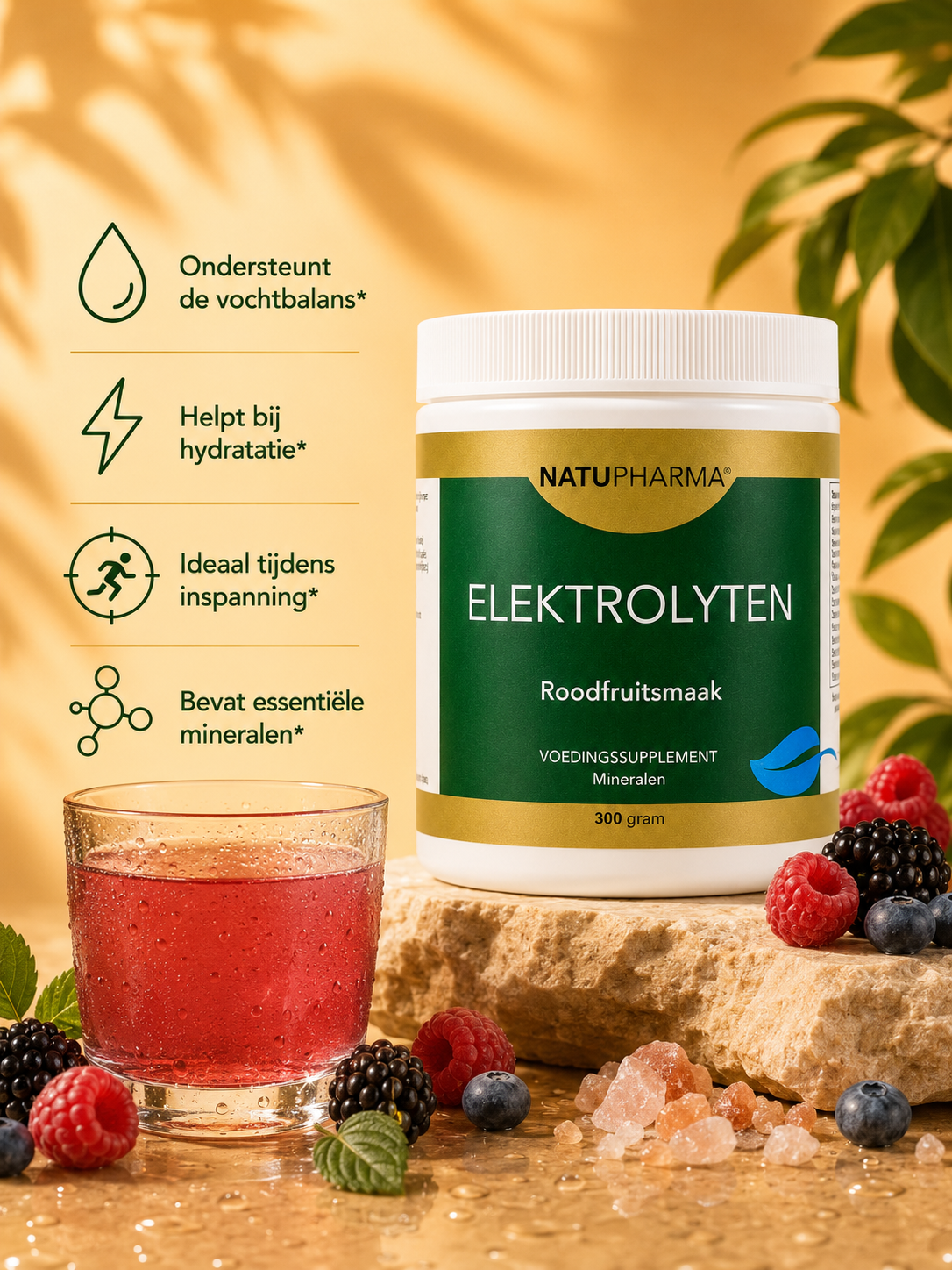 Elektrolyten rood fruit sfeerfoto