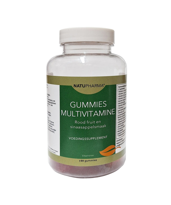 Natupharma Gummies Multivitaminen rood fruit-sinaasappel 50 st
