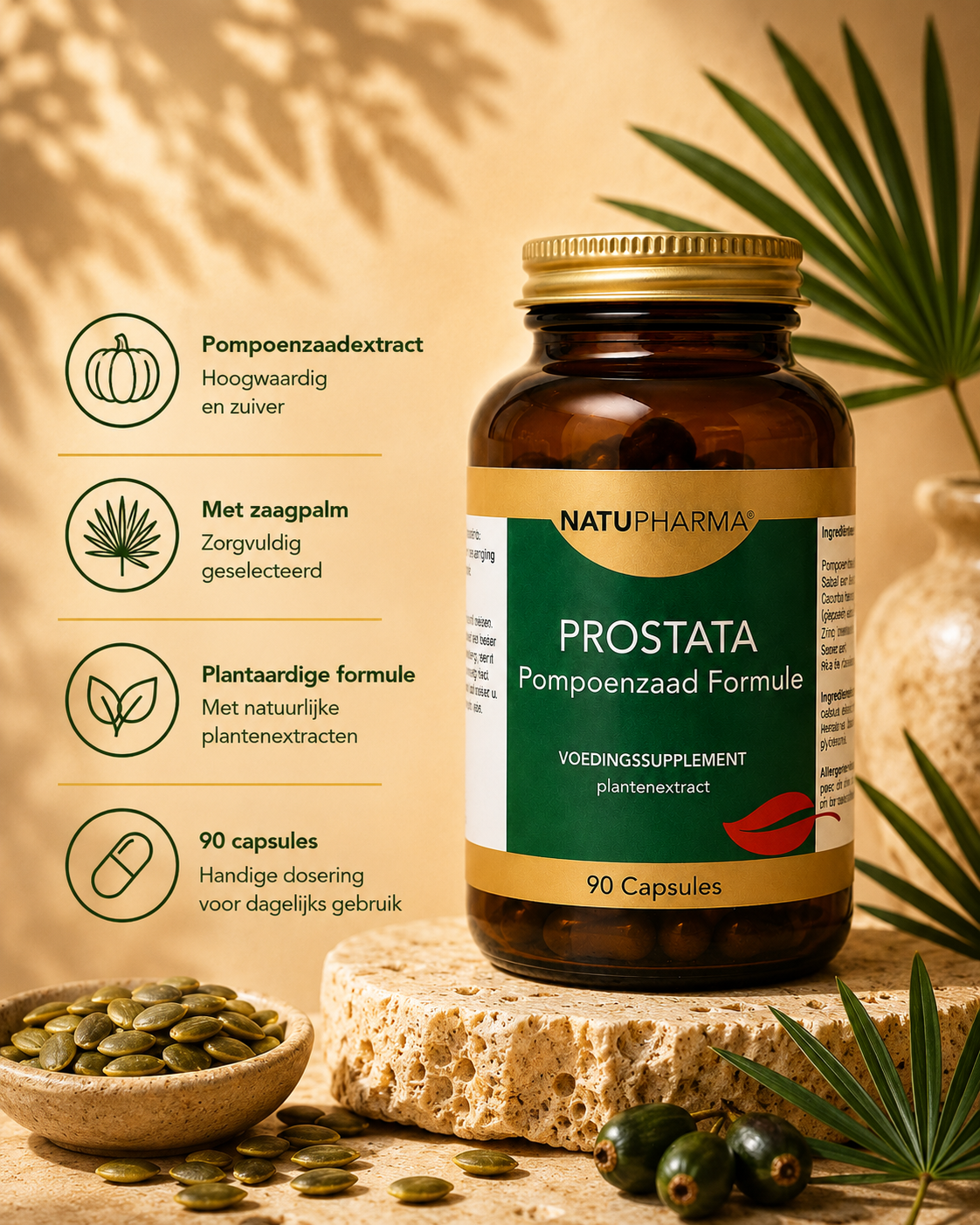 Prostata Pompoenzaad sfeerfoto